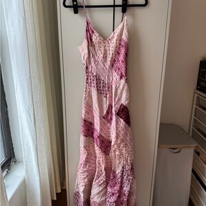 LoveShackFancy Pink Patchwork Maxi Dress